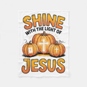 Shine With The Light Of Jesus Halloween Christian Fleece Blanket