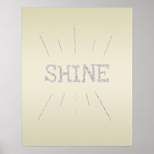 Shine Yellow with Silver Glitter Poster