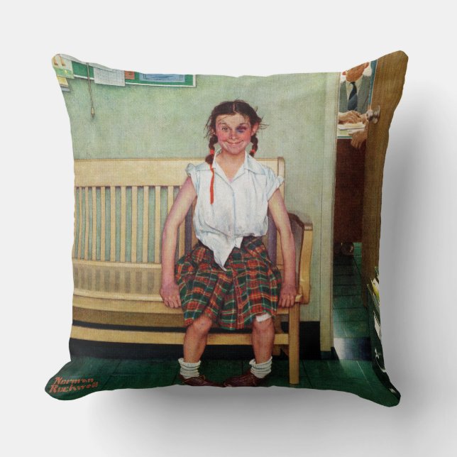 Shiner or Outside the Principal's Office Throw Pillow (Front)