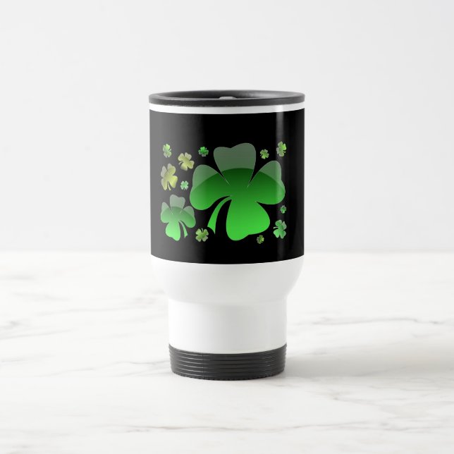 Shiney Shamrocks Travel Mug (Center)