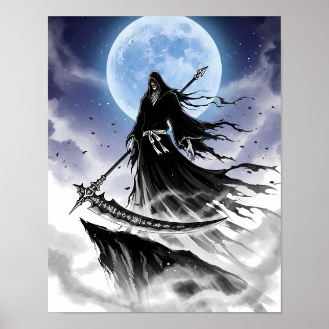 Shinigami Sumi-e Art Poster (Front)