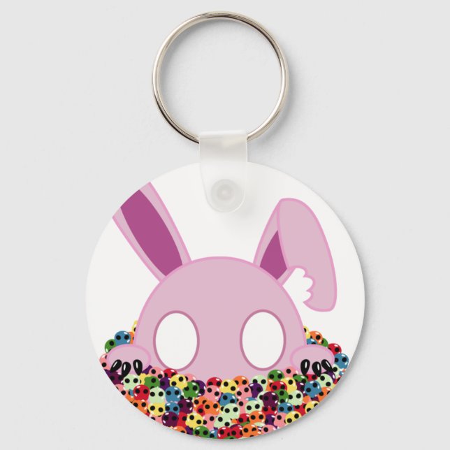 Shinikaru the Bunny - Sugar Skulls Keychain (Front)