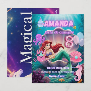 Shining Ariel Mermaid Invitation Postcard