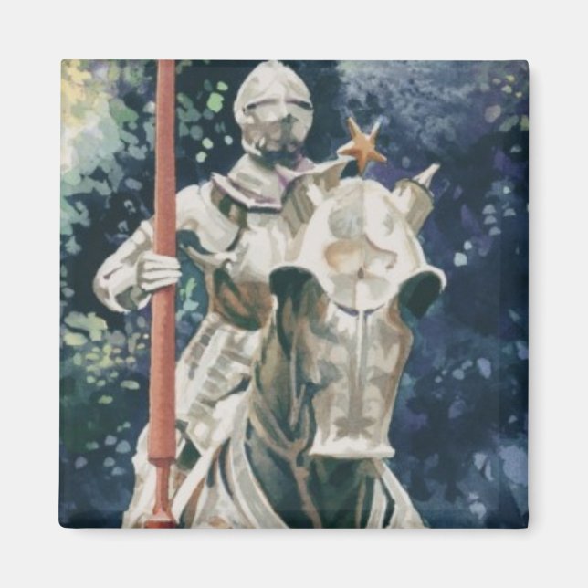 "Shining Armor" Knight Watercolor Magnet (Front)