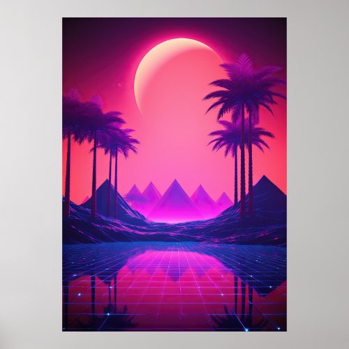 Shining Ascents Synthwave Rhapsody Poster