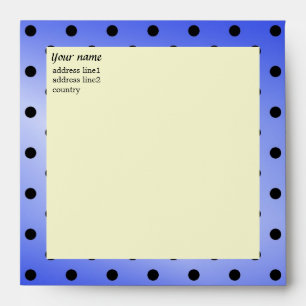 Shining blue and black polka dots graphic envelops envelope