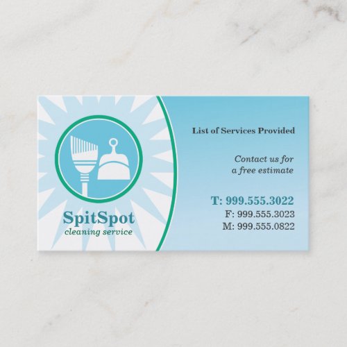 Shining Bright Cleaning Service Business Card
