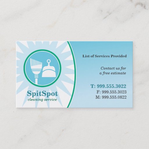 Customizable Shining Bright Cleaning Service Business Card