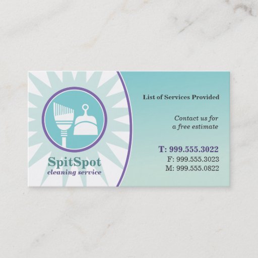 Customizable Shining Bright Cleaning Service Business Card