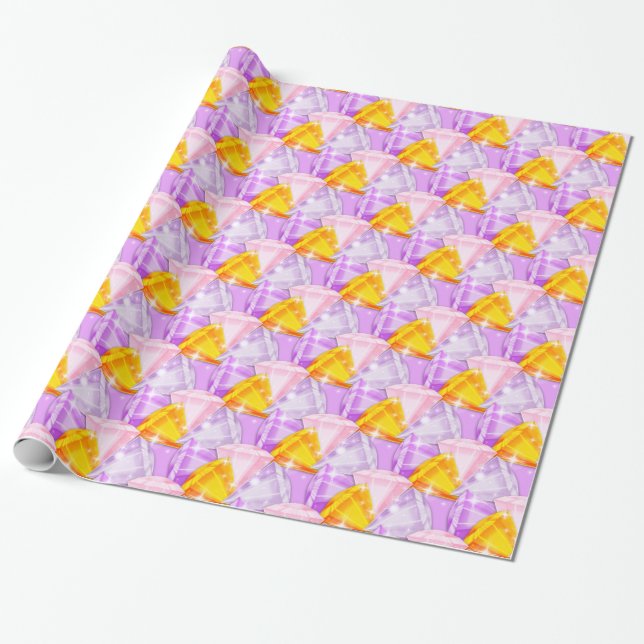 Shining-Bright-Diamonds-Diagonal- Wrapping Paper (Unrolled)