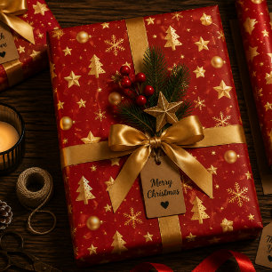 Shining Bright on Christmas Night Wrapping Paper Sheets