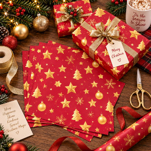 Shining Bright on Christmas Night Wrapping Paper Sheets