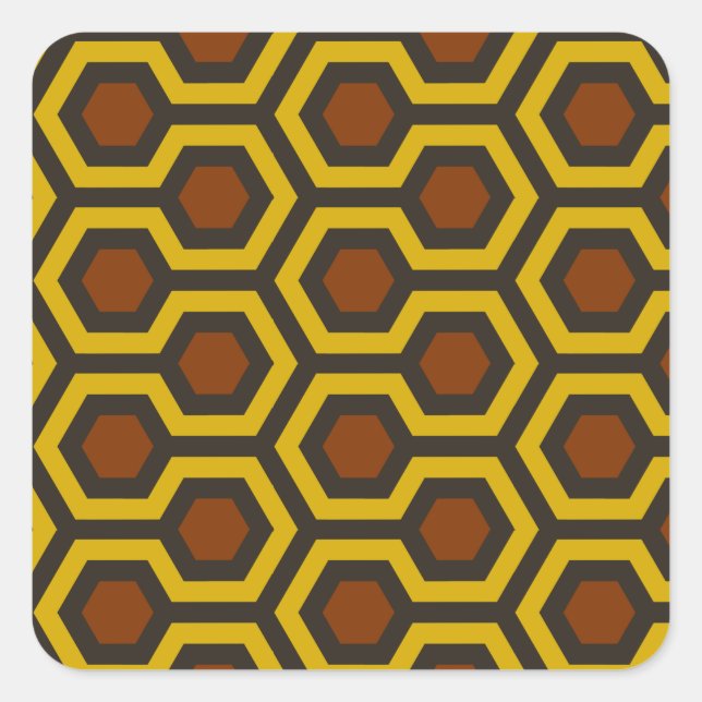 Shining Brown Square Sticker (Front)