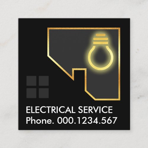 Shining Bulb Gold Rooftop At Outage Square Business Card