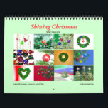 Shining Christmas Wall Calendar<br><div class="desc">A calendar with the spirit of Christmas all year long with 12 of my original holiday images of festive and vibrant ornaments,  hearts,  Christmas trees and wreaths and more.</div>
