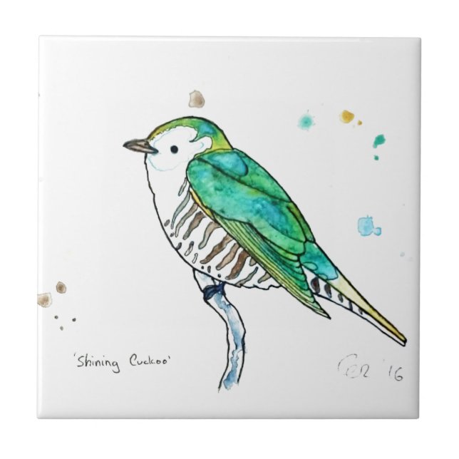 Shining Cuckoo Ceramic Tile (Front)
