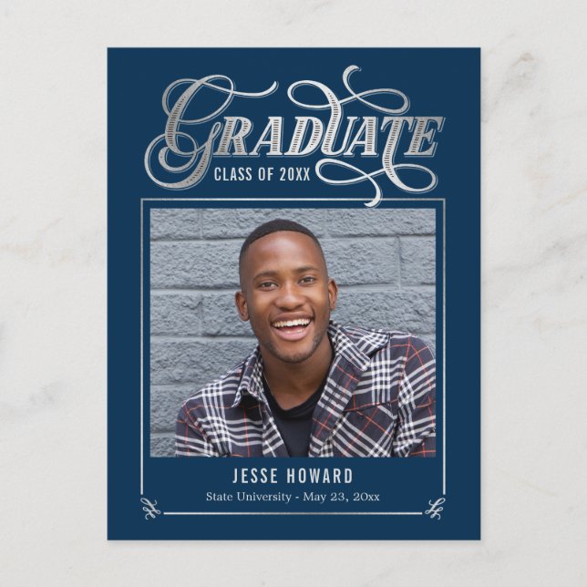 Shining Future Editable Color Graduation Postcard (Front)