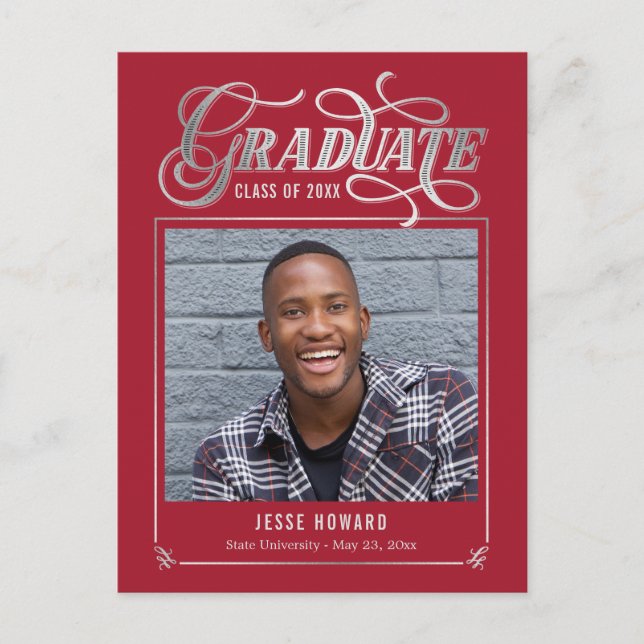 Shining Future Editable Color Graduation Postcard (Front)