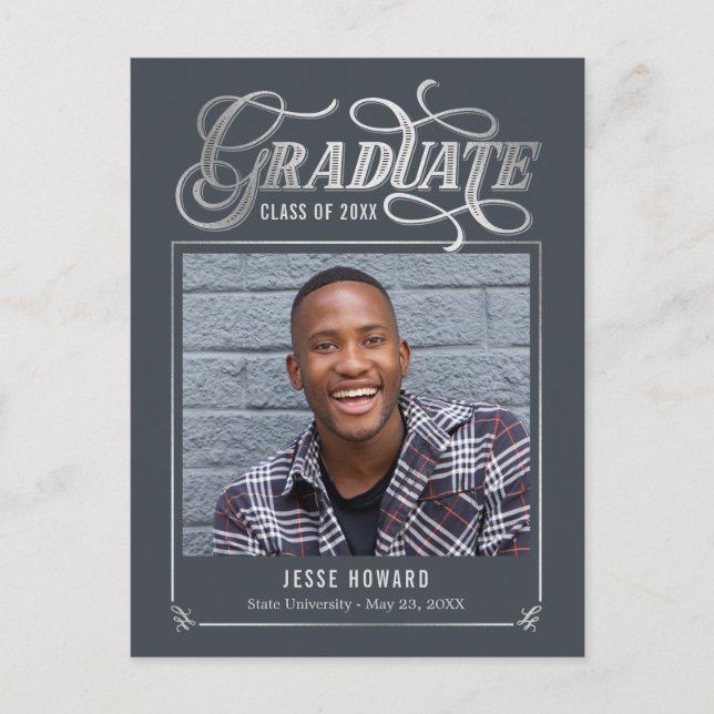 Shining Future Editable Color Graduation Postcard (Front)