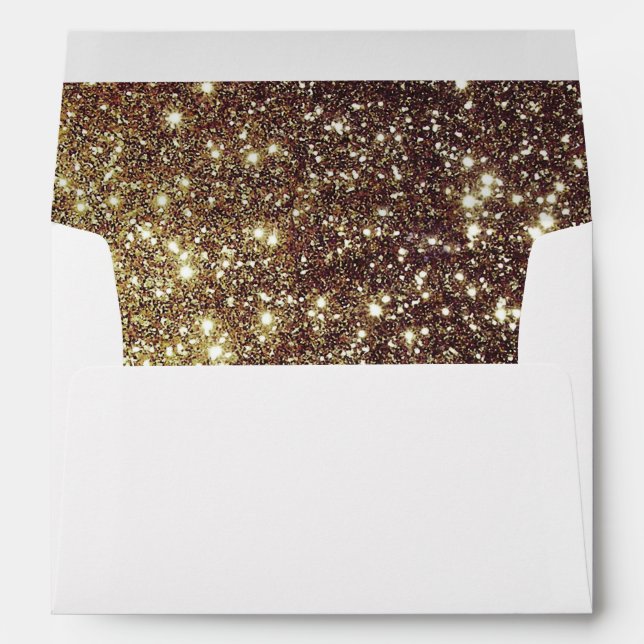 Shining Glam Gold Glitters 5x7 Envelope (Back (Bottom))