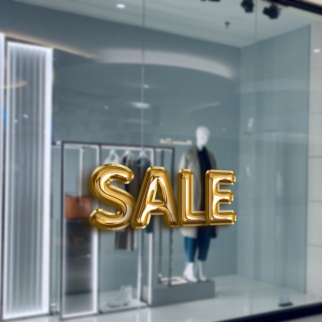 Shining Gold SALE Balloon Store Promotion Window Cling (Shining Gold SALE Balloon Store Promotion Window Cling)