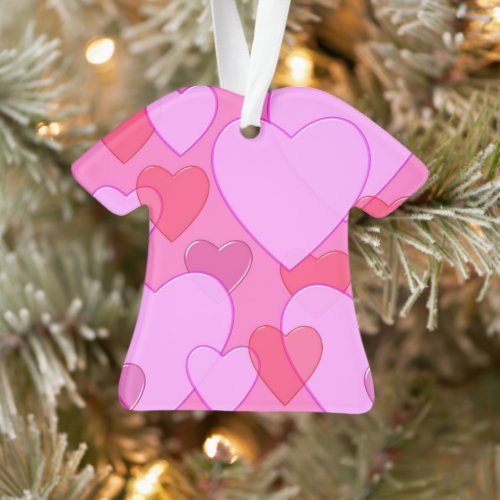 Shining heart Valentine background pink Ceramic Or Ornament