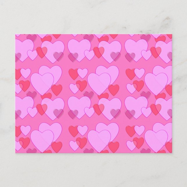 Shining heart Valentine background pink Holiday Postcard (Front)