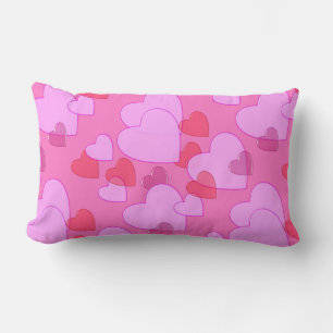 Shining heart Valentine background pink Lumbar Pillow