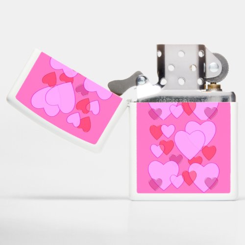 Shining heart Valentine background pink Zippo Lighter