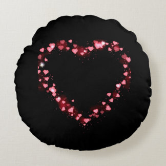 Shining Hearts Round Pillow