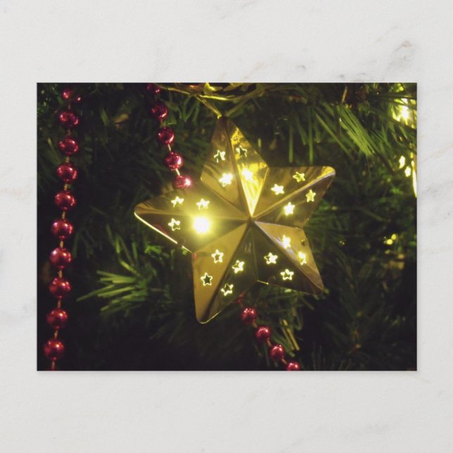 Shining Holiday Star Christmas Lights Postcard (Front)