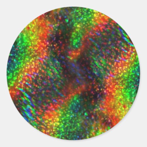 Shining Holographic Bright Rainbow Lights Glitter Classic Round Sticker