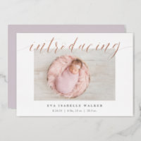 Shining Introduction Foil Birth Announcement