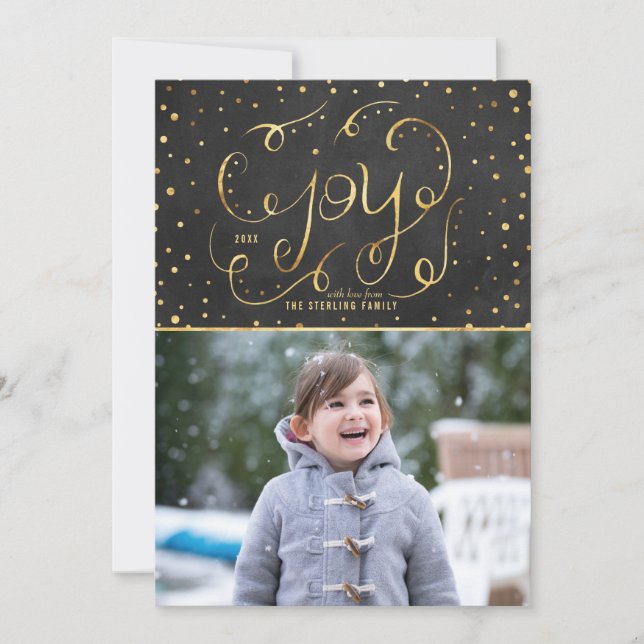 Shining Joy Holiday Photo Card (Front)