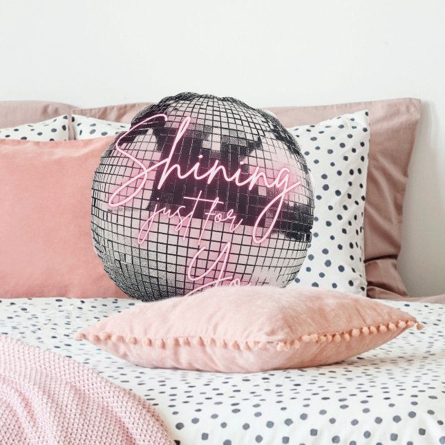 Shining Just For You Mirror Ball Disco Round Pillow (Shining Just For You Mirror Ball Disco Round Pillow)