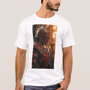 Shining Knight in Red Armor Medieval Fantasy T-Shi T-Shirt