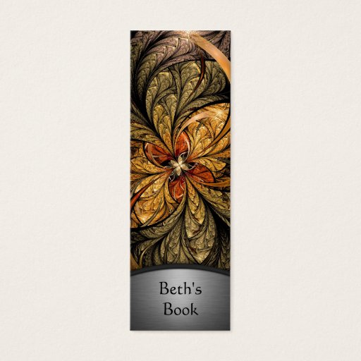 Customizable Shining Leaves Fractal Art Bookmark 2 Business Cards