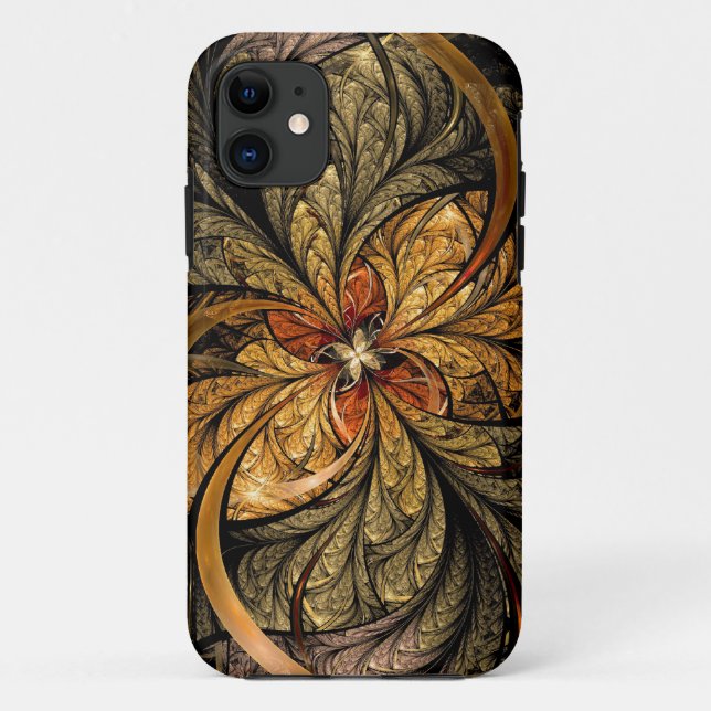 Shining Leaves Fractal Art Case-Mate iPhone Case (Back)