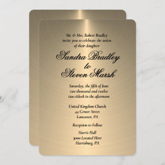Shining Light Gold Wedding Invitation