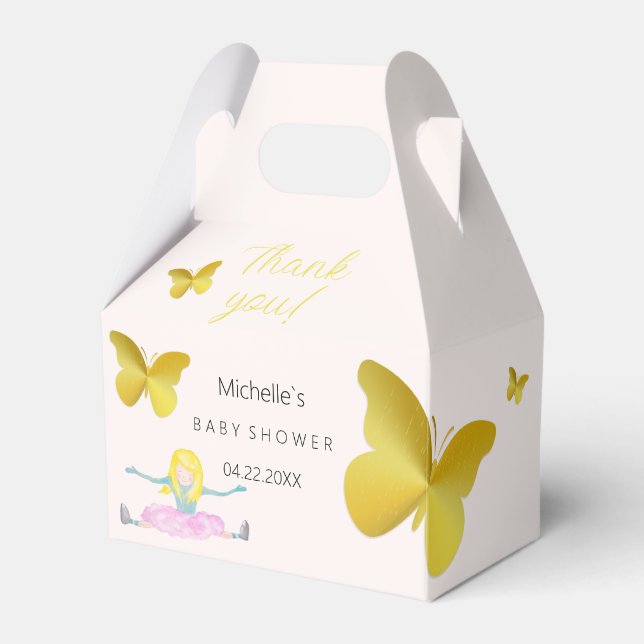 Shining Like A Girl Watercolor Illustration Favor Boxes (Front Side)