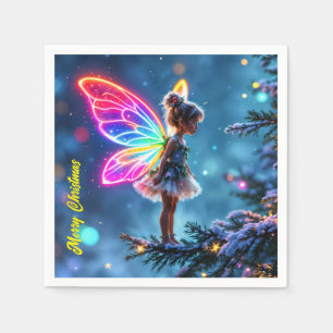 Shining little Christmas fairy lights fantasy Napkins