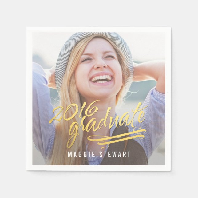 Shining Moment Photo Graduation Napkins (Front)