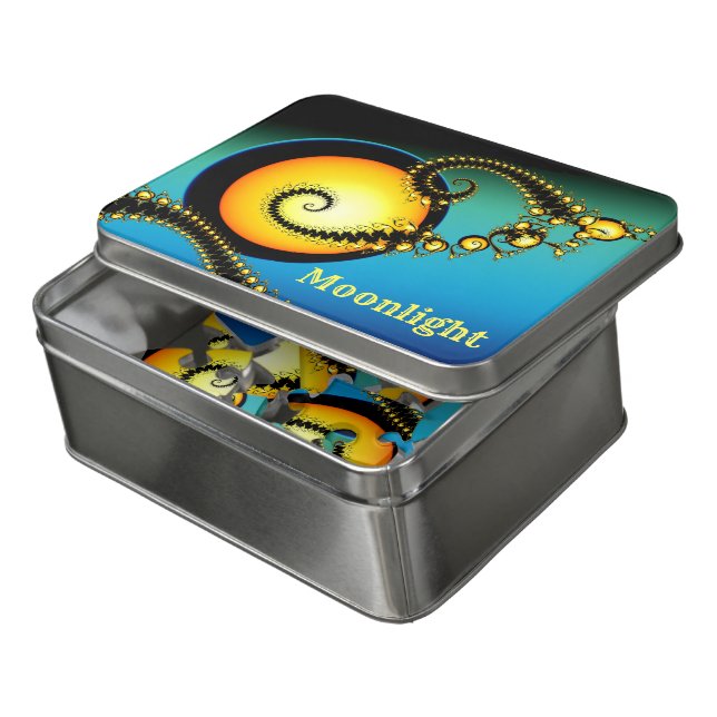 Shining Moon Fractal Art Jigsaw Puzzle (Lid Open)