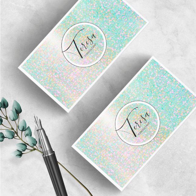 Shining Mosaic Tiles Pastels ID565 Business Card (Creator Uploaded)