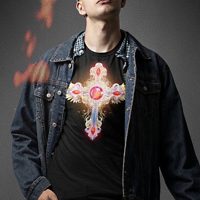 Shining Ornate Gold and Silver Adorned Holy Cross T-Shirt (Creator Uploaded)