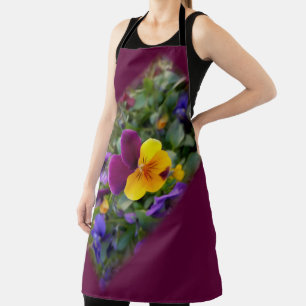Shining pansies apron