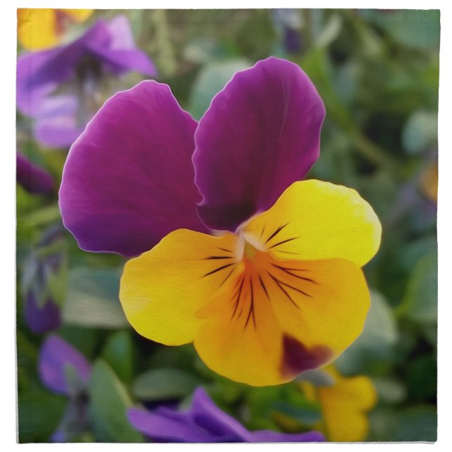 Shining pansies cloth napkin (Front)