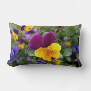 Shining pansies lumbar pillow