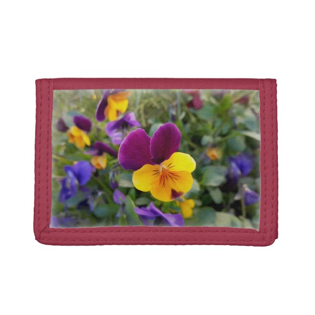 Shining pansies trifold wallet (Front)