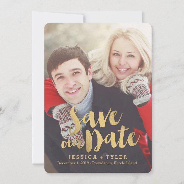 Shining Promise Save The Date Photo Card (Front)